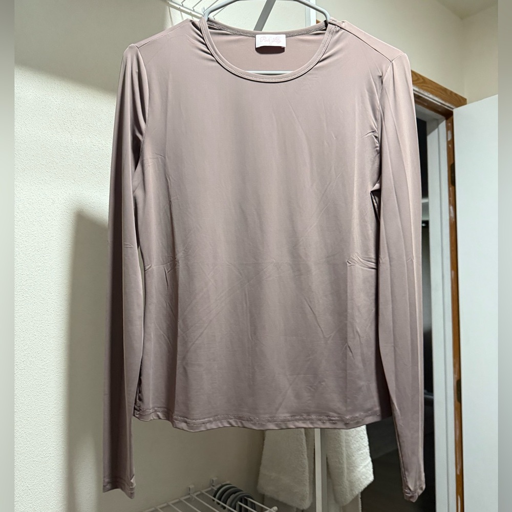 Pink Lily Dusty Pink Long Sleeve Blouse